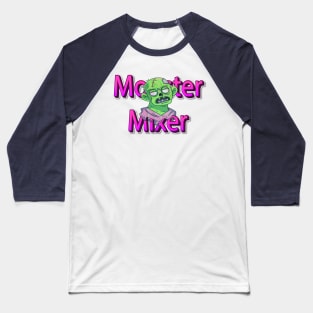 Monster Mixer Funny Zombie No Brains, No Worries Halloween Sarcastic Zombie Banter Baseball T-Shirt